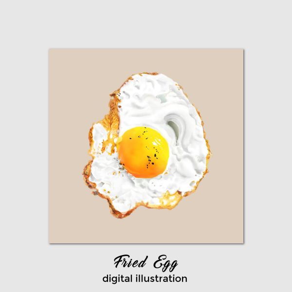 Пържено яйце - Дигитална илюстрация